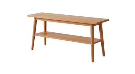 Fototapeta premium A wooden coffee table with a transparent background sits in a living room
