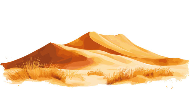 Sahara Desert. Sahara Desert hand drawn watercolor illustration on white background