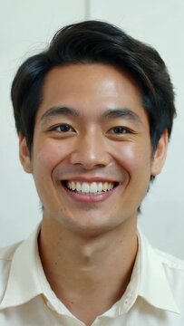 Close-up images of men smiling, a collection of men's smiling expressions