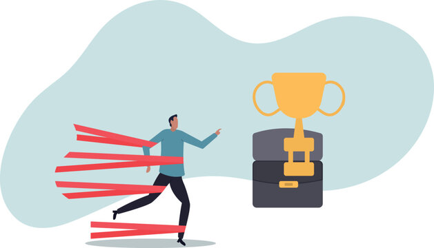 Business difficulty or struggle with career obstacle, limitation and trap or challenge to overcome to success.human life and situation.