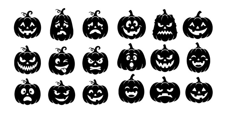 Halloween Pumpkin Silhouette Set