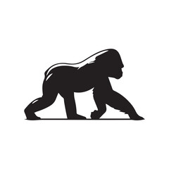Obraz premium black silhouette of a gorilla