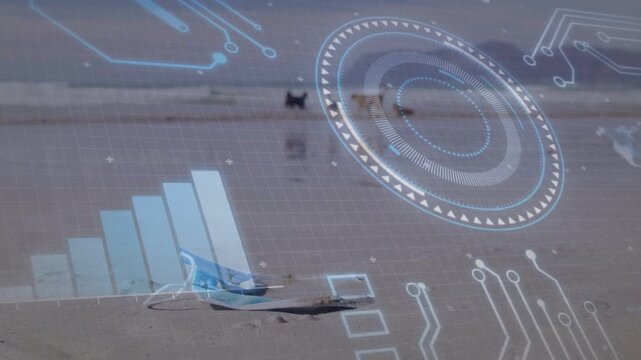 Vertical video: Frames advancing AR reticle growing over flipflop while adult walking for tech scan