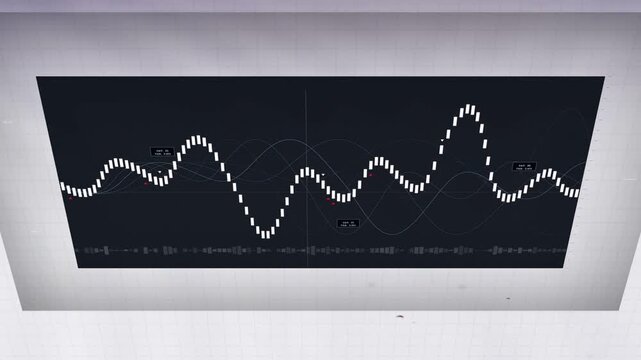 Vertical video: Dark panel on pulse, block wave rising, markers marking peaks to show trend