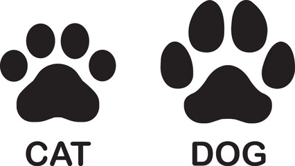 Cat and Dog Paw Print Silhouette Set © DarkShape Studio