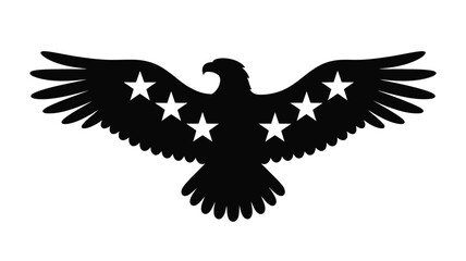 Fototapeta premium A striking silhouette of an eagle with stars integrated into its wings