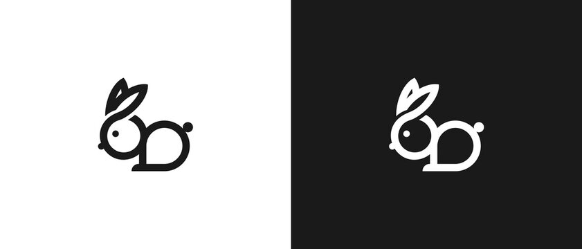 bunny or rabit logo design, vector ilustration