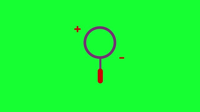 Zoom in zoom out magnifying glass search icon plus minus concept minimal design 4k animation video
