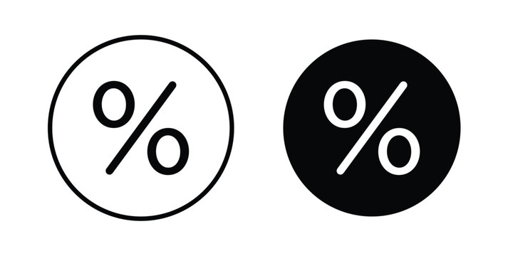 Percentage icon UI vector. Vector icon set.