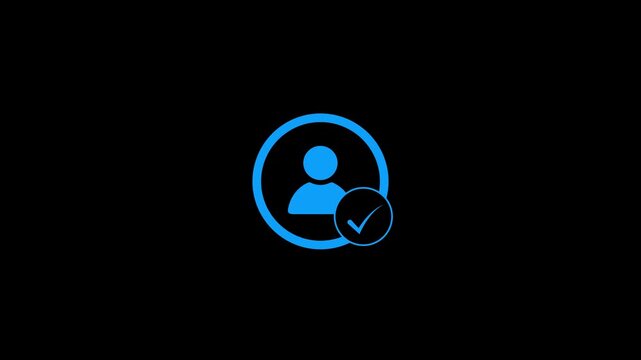 Add new users to the group icon 4k animated on black background on white background