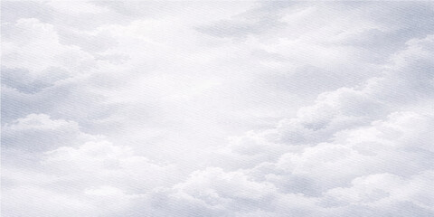 Beautiful white fluffy clouds drift across a clear blue summer sky in this bright sunlit day atmosphere © alien