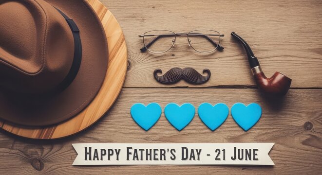 Happy father's day celebrating dad with a stylish flatlay 21 june