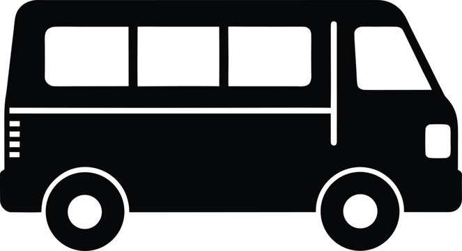 Matatu Kenya silhouette vector art illustration and minimal black and white design