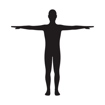 Male Human Body Silhouette T-Pose Vector | Concept of human body shape, anatomy figure, generic male symbol, medical diagram