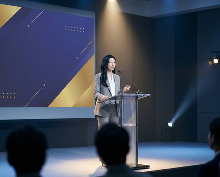 컨퍼런스 프레젠테이션 여자 포트레이트 Conference Presentation Woman Portrait