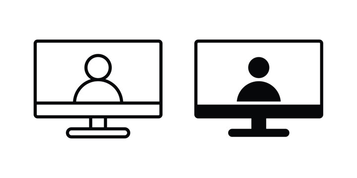 Video chat icon UI vector. Vector icon set.