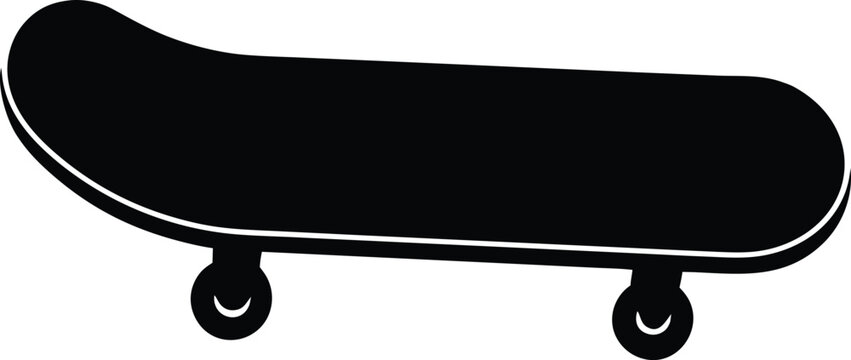 Skateboard silhouette vector art illustration and minimal black and white design