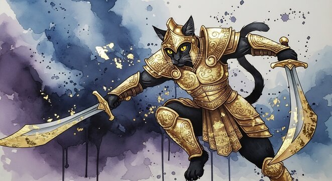 猫騎士が堂々と立つ