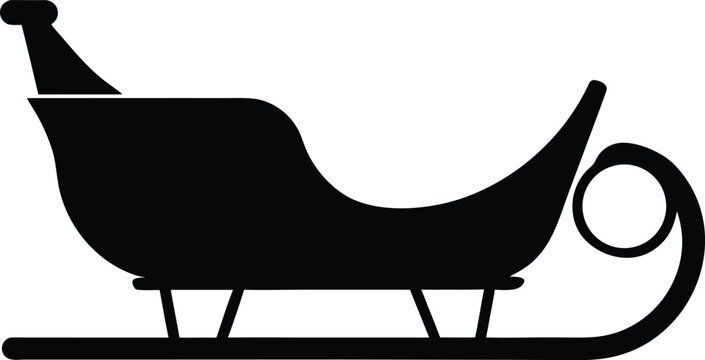 Troika Sled silhouette vector art illustration and minimal black and white design