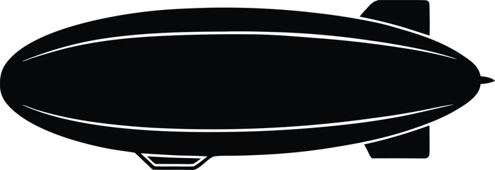 Zeppelin silhouette vector art illustration and minimal black and white design © Nitai Bhowmik