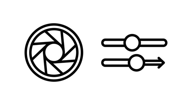 White balance and adjustment icons with adjustment photography temperature saturation contrast brightness exposure interface creative technology spectrum illustration