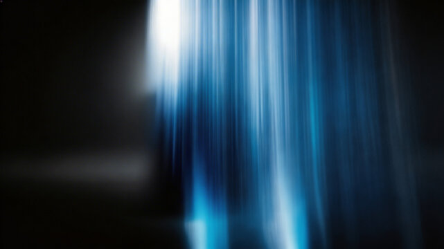 Abstract Blue metallic Blurred background on black with laight leaks