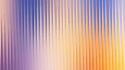 Fototapeta premium Abstract vertical ribbed background showcasing a luminous gradient from bright yellow and orange to soft pastel blue and lilac, evoking a cheerful and airy atmosphere.
