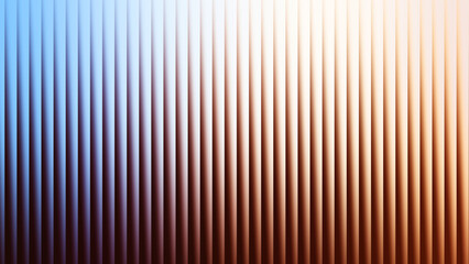 Obraz premium Abstract vertical ribbed background showcasing a luminous gradient from bright yellow and orange to soft pastel blue and lilac, evoking a cheerful and airy atmosphere.