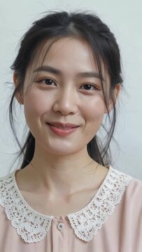 Close-up of smiling women, close-up of young girls with multiple expressions