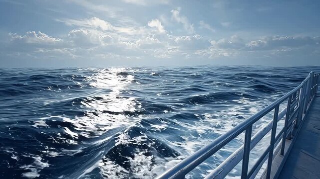 Ocean waves from a ship deck