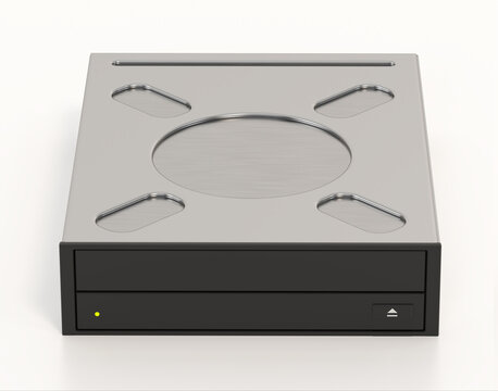 CD ROM player isolated on white background. 3D illustration