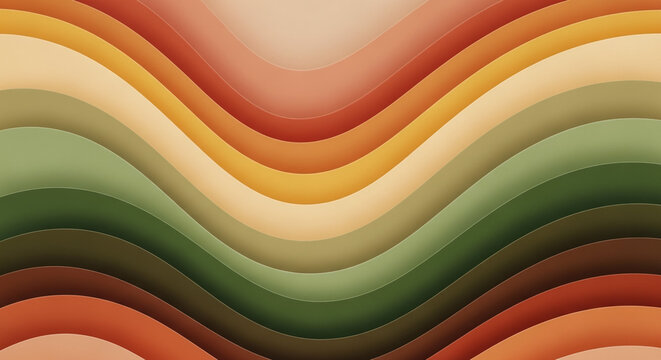 Abstract Wavy Layered Background with Earth Tones and Autumn Color Palette