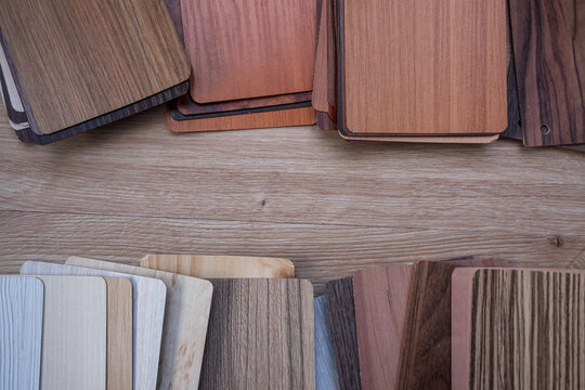 Wooden Texture Material Samples with Copy Space for Interior Design and Furniture Advertising
