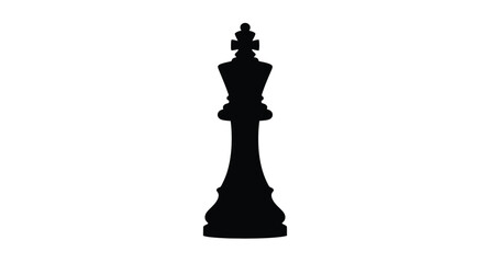Fototapeta premium Black chess king silhouette on transparent background