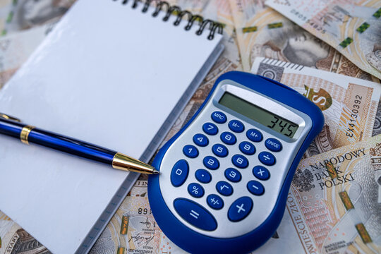 Personal Finance Budgeting Concept With Polish Currency