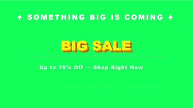 Big sale countdown animation with shop now button promotion discount timer
