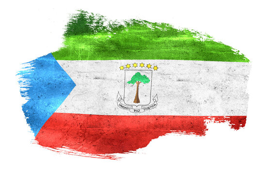 Equatorial Guinea flag brushstroke grunge texture concept