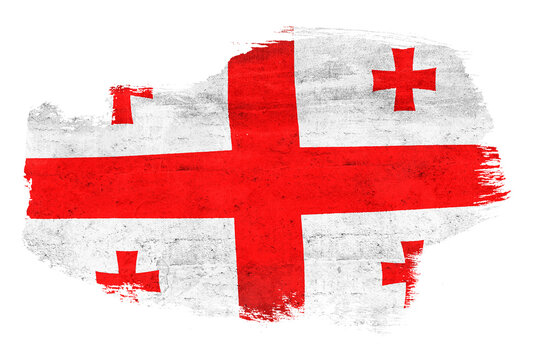 Georgia country flag painted brush stroke design