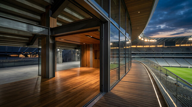 Luxury Stadium Corporate Suite with Panoramic Pitch View