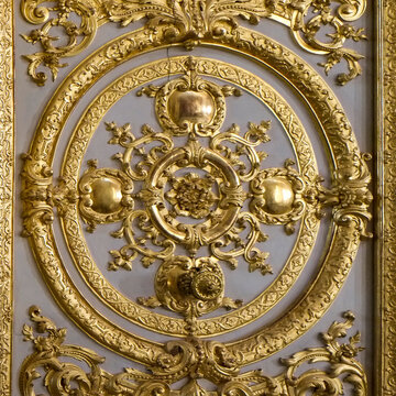 Gold circular architectural ornament detail