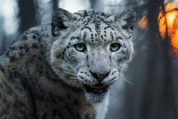 Fototapeta premium Snow leopard (Panthera uncia) detail portrait