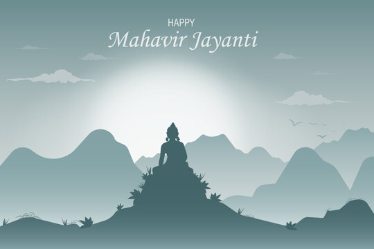 Vector illustration of Mahavir Jayanti, Celebration of Mahavir birthday ,Religious festival in Jainism.