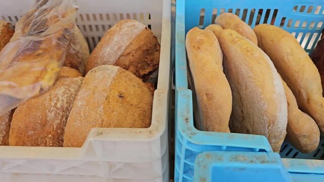 Bread Factory Production Line. Hygiene and Safety in Bakeries. This clip highlights the blend of industrial automation and traditional craftsmanship. and bakery business presentations. 