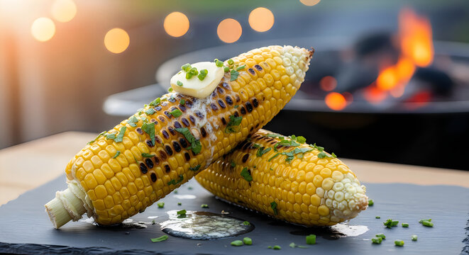 Playful teddy bear enjoying a cozy, nature-filled snack time illustration
