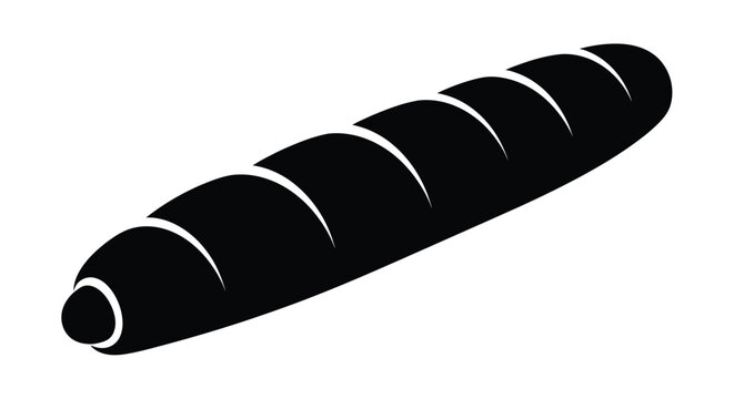 Simple black illustration of a bread loaf on white background