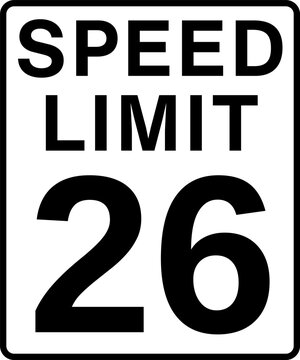 Speed Limit 26 mph Traffic Sign Vector