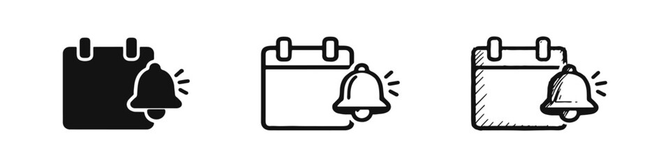 Fototapeta premium Event calendar with alert bell icons for appointments and deadlines