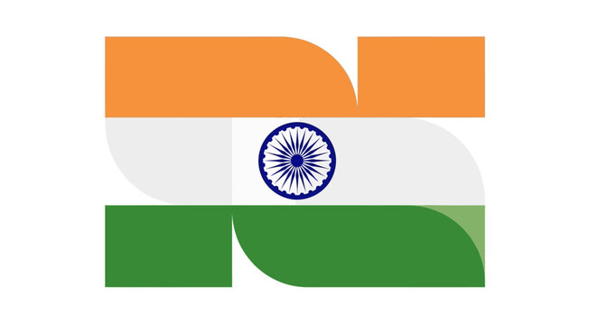 Indian flag symbol logo design element.