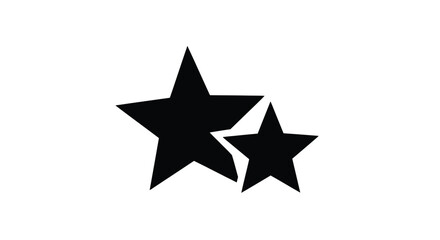 Obraz premium Two black stars of differing sizes on transparent background silhouette