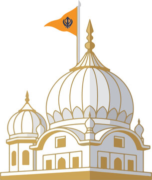 Golden Temple Sikhism Religious Building Illustration